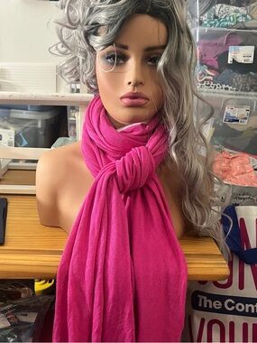 LY Lexi York Bright Fuchsia Knit Wrap Scarf - Women's Fashion Accessory